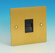 Master Telephone Socket - Brushed Brass - Black Insert