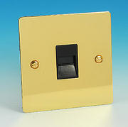 Extension Telephone Socket - Brass - Black Insert
