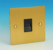 Extension Telephone Socket - Brushed Brass - Black Insert