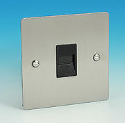 Extension Telephone Socket - Brushed Chrome - Black Insert