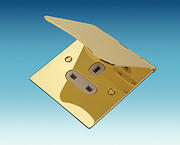 13 Amp 1 Gang Single Floor Socket - Brass