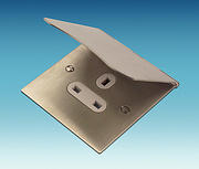 13 Amp 1 Gang Single Floor Socket - Brushed Chrome