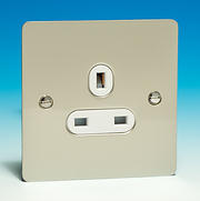 13 Amp Single Unswitched Socket - Pearl White Insert