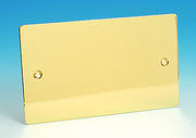2 Gang Blank Plate - Brass