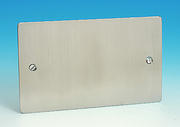 2 Gang Blank Plate - Brushed Chrome