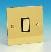 20 Amp DP Switch - Brass - Black Insert