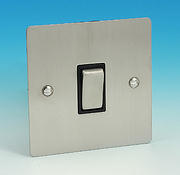 20 Amp DP Switch - Brushed Chrome - Black Insert