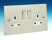 13 Amp Twin Switched Socket - Pearl
