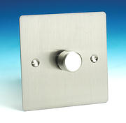 1 Gang 2 Way 400w iQ Dimmer Switch - Brushed Chrome