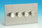 4 Gang 2 Way 300w iQ Dimmer Switch - Brushed Chrome