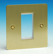 1 Module Data Grid Plate - Brushed Brass
