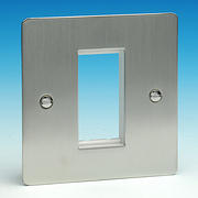 1 Module Data Grid Plate - Brushed Chrome