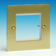 2 Module Data Grid Plate - Brushed Brass