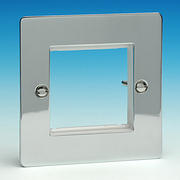 2 Module Euro Data Grid Plate - Chrome