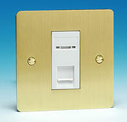 1 Gang RJ45 CAT5E Data Socket - Brushed Brass