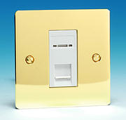 1 Gang RJ45 CAT5E Data Socket - Brass