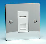 1 Gang RJ45 CAT5E Data Socket - Chrome