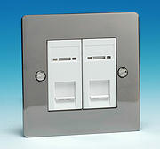 2 Gang RJ45 CAT5E Data Socket - Gun Metal