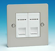 2 Gang RJ45 CAT5E Data Socket - Pearl