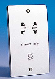 Dual Voltage Shaver Socket 115/230v