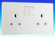 BG Evolve - 13A Double Switched Sockets - Pearlescent White product image