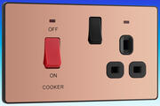 BG Evolve - 45 Amp Cooker Socket Control Units c/w LED - Polsihed Copper product image