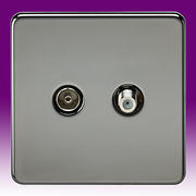 Screwless Flatplate - Black Nickel TV & Satellite Sockets product image