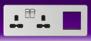 Knightsbridge - 13 Amp 2 Gang DP Switched Socket - + 2G Modular Combination Plate product image 2