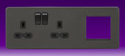 Knightsbridge - 13 Amp 2 Gang DP Switched Socket + Modular Combination Plate - Smoked Bronze product image