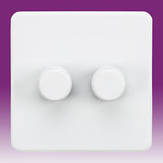Screwless Flatplate - Matt White Intelligent Dimmer Switches product image 2