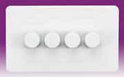 Screwless Flatplate - Matt White Intelligent Dimmer Switches product image 4