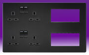 Knightsbridge 13 Amp 2 Gang DP Switched Socket (x2) + 8G Modular Combination Plate product image 5