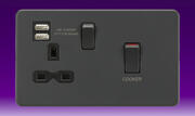 Knightsbridge - Screwless Flatplate - Cooker Unit + USB - Anthracite product image 2