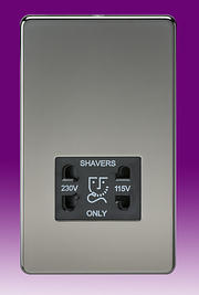 Dual Voltage Shaver Socket 115/230v - Black Nickel product image