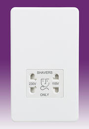 Dual Voltage Shaver Socket 115/230v - Matt White product image