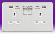 Screwless Flatplate - Brushed Chrome Sockets with USB product image