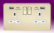Screwless Flatplate - Polished Brass Sockets with USB product image