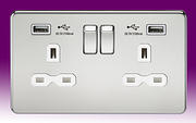 Screwless Flatplate - Polished Chrome Sockets with USB product image