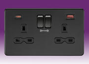 Screwless Flatplate - Switched Sockets - Fast charging - Matt Black product image 2