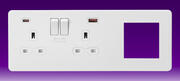 Knightsbridge - 13A 2G DP Sw Skt + Modular Combination Plate - c/w A+C USB Fastcharge - Matt White product image