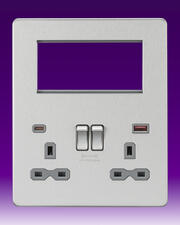 Knightsbridge - 13A 2 Gang DP Switched Socket - + Fast USB A+C + 4G Combination Plate product image 3