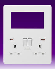 Knightsbridge - 13A 2 Gang DP Switched Socket - + Fast USB A+C + 4G Combination Plate product image 6