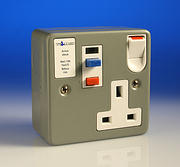 Timeguard 13 Amp 1 Gang Single RCD Switched Socket - Metal - Active product image