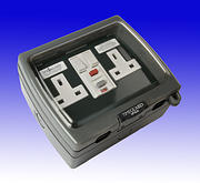 Vision Twin Gang 13A Switched RCD Socket  - IP66 -  Active