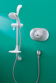 Domina HP Shower Mixer Flush - White / Chrome
