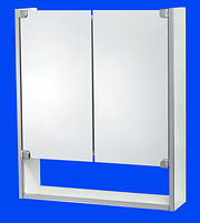 Versailles Bathroom Cabinet - White/Chrome with Under-Shelf