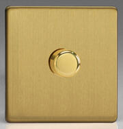 European 2 Way Push On/Off Rotary LED Dimmer - Brushed Brass product image 2