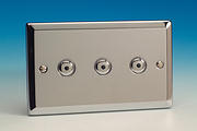 3 Gang 2 Way 400w IQ Master Remote Touch Dimmer Switch - Chrome