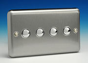 4 Gang Slave for Remote Control/Touch Dimmer  - Brushed Chrome