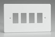 4 Gang Grid Plate - White